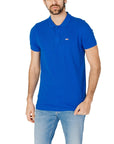 Tommy Hilfiger Jeans Logo Pure Cotton Polo Shirt - Vivid Blue