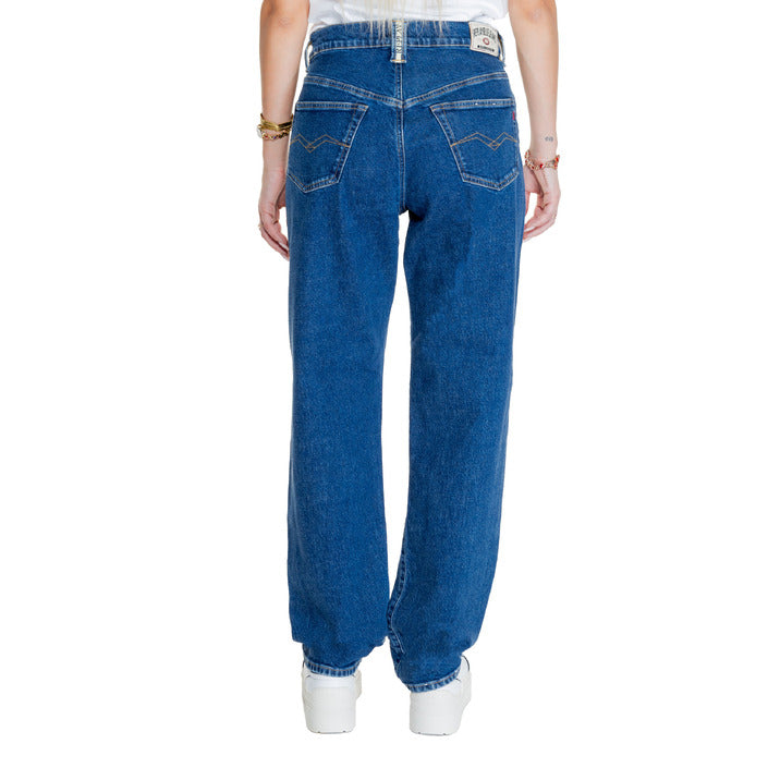 Replay Logo Indigo Blue Baggy Jeans