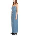 Calvin Klein Jeans Logo Strapless Vintage Wash Maxi Denim Dress