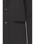Ichi Minimalist Longline 2-Button Blazer - black