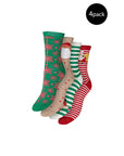 Vero Moda Festive Christmas Cotton-Blend Midi Quarter Socks - 4 Pack