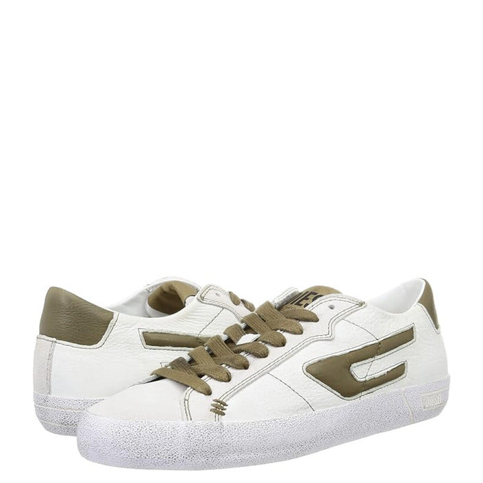 Diesel Logo Leather Low Top Lace-Up Sneakers