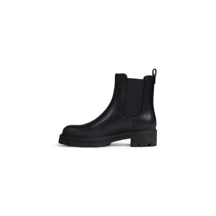 Guess Logo All Black Vegan Leather Boots