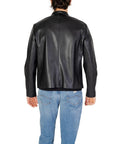 Armani Exchange Minimalist Racer-Biker Vegan Leather Jacket