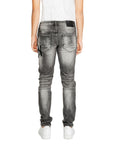 Icon Logo Distressed & Ripped Dirty Wash Grey Skinny Jeans