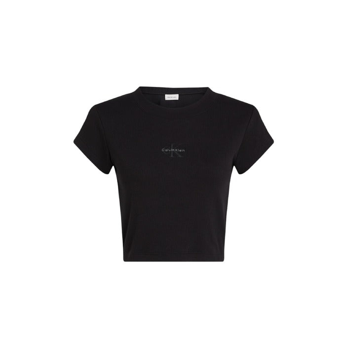 Calvin Klein Jeans  Logo Cotton Stretch Cropped T-Shirt