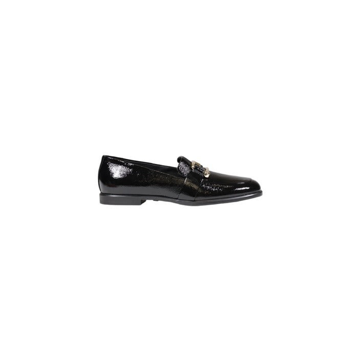 Furla Logo Genuine Leather All Black Loafers