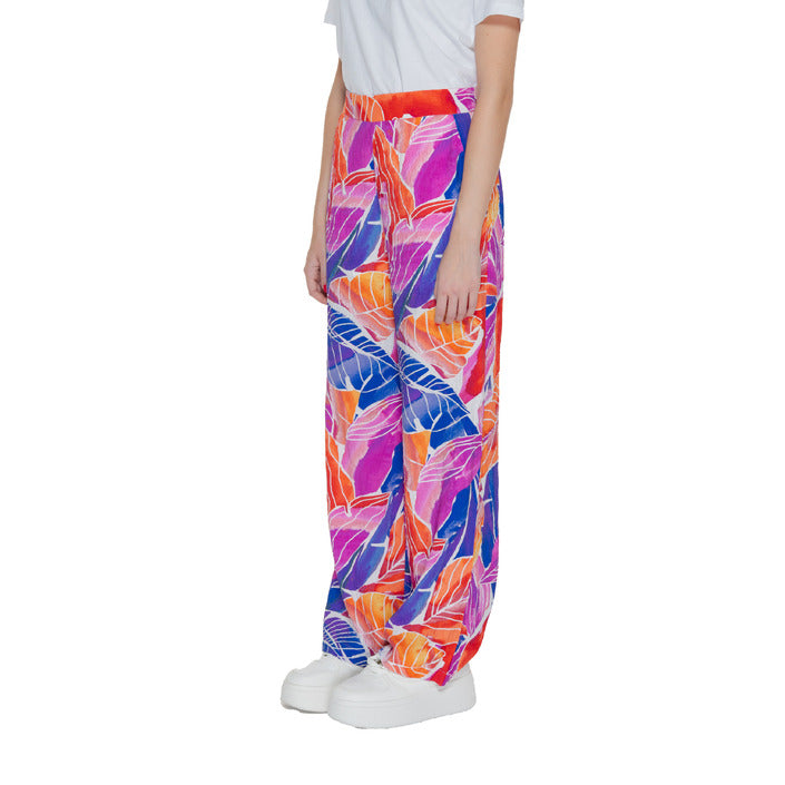 Vila Clothes Bright Floral Wide Leg Fit Boho Pants