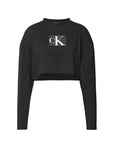 Calvin Klein Jeans Logo Pure Cotton Long Sleeve Crop Top