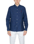 U.S. Polo Assn. Logo 100% Linen Shirt - blue