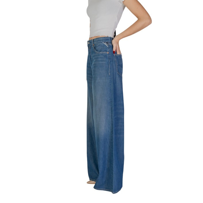 Replay Wide Leg Medium Wash Denim Jeans