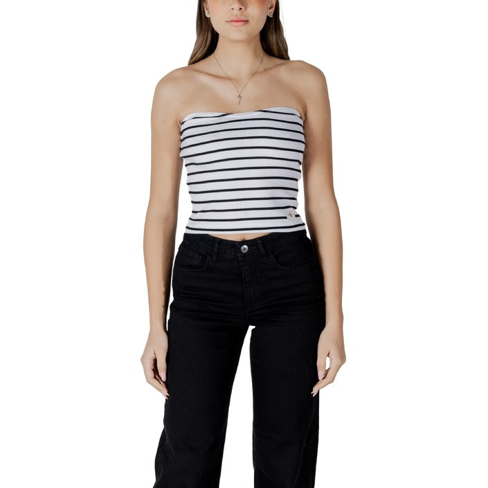 Calvin Klein Jeans Logo Strapless Cotton Top