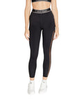 Calvin Klein Sport Logo Athleisure Crop Black Leggings Sheer Sides