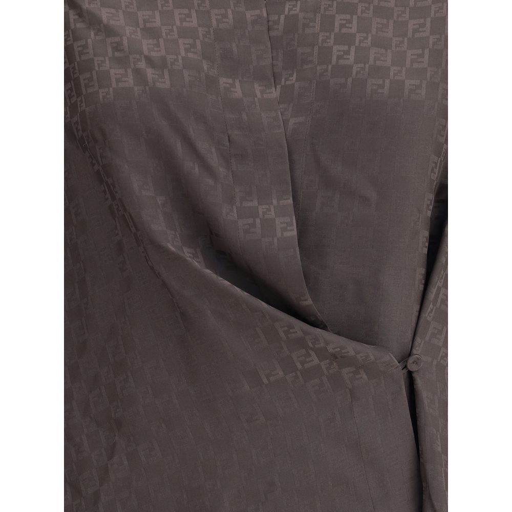 Close-up of a brown fabric with a subtle pattern on a white background