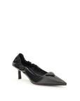 Prada Black Leather Kitten Heel Pumps