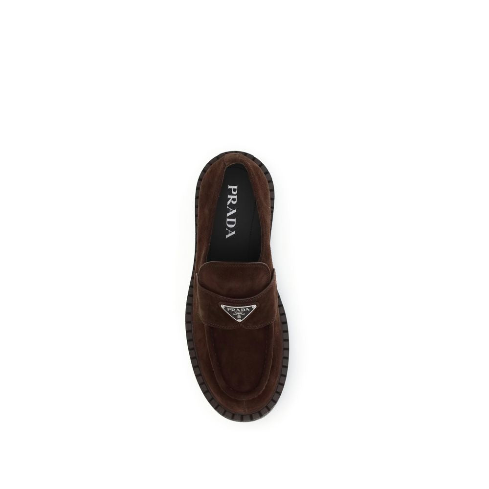 Prada Suede Leather Low Heel Loafers