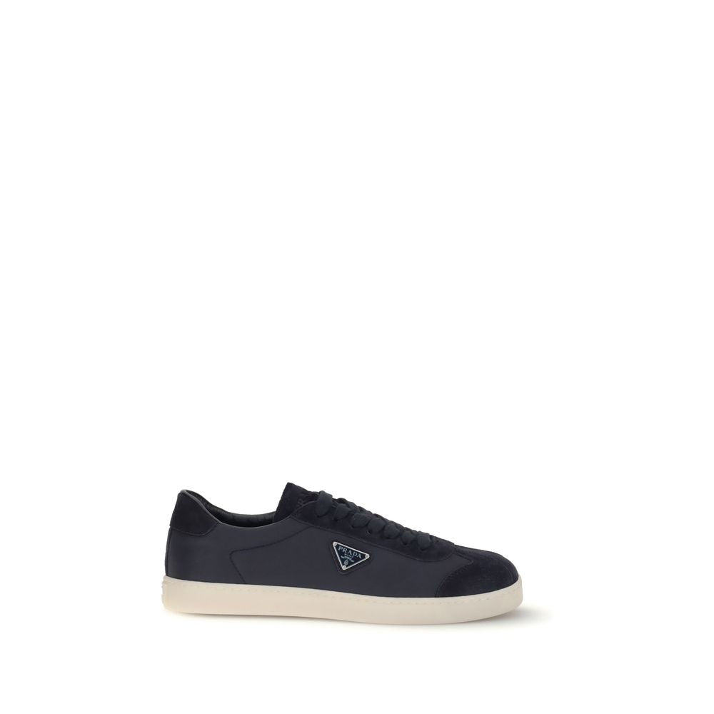 Prada Leather Low Top Lace Up Sneakers