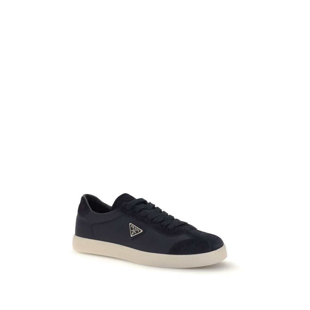 Prada Leather Low Top Lace Up Sneakers