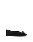 Ferragamo Vara Bow All Black Leather Ballet Flats