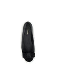 Ferragamo Vara Bow All Black Leather Ballet Flats