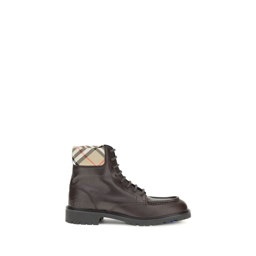 Burberry Rogue Leather Combat Ankle Boots