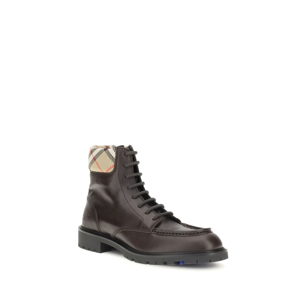 Burberry Rogue Leather Combat Ankle Boots