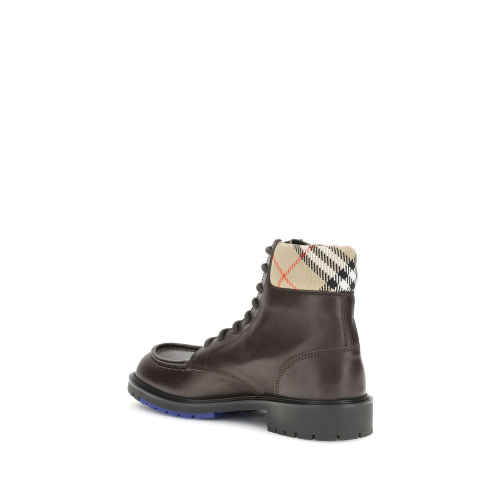 Burberry Rogue Leather Combat Ankle Boots