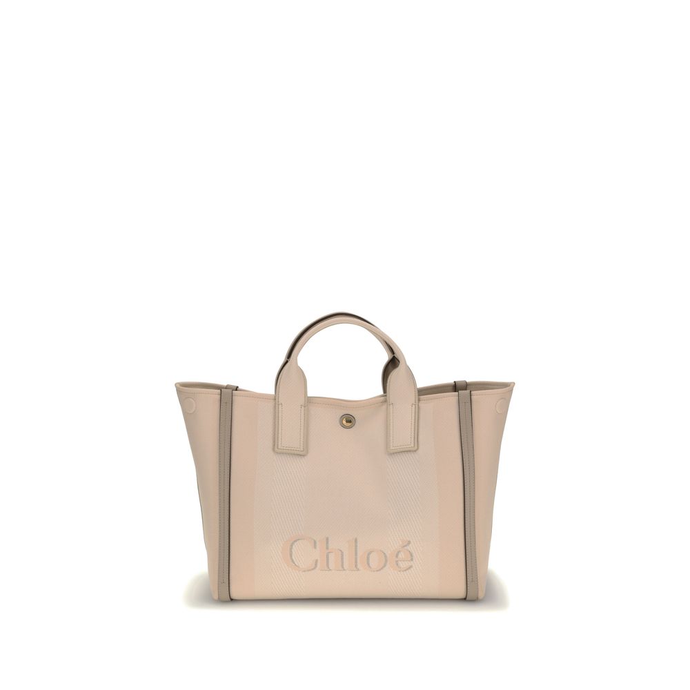 Chloé Top Handle Canvas Tote Bag