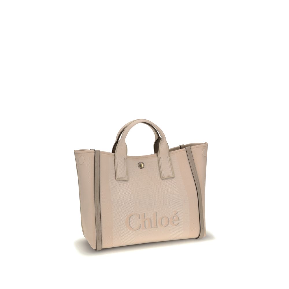 Chloé Top Handle Canvas Tote Bag