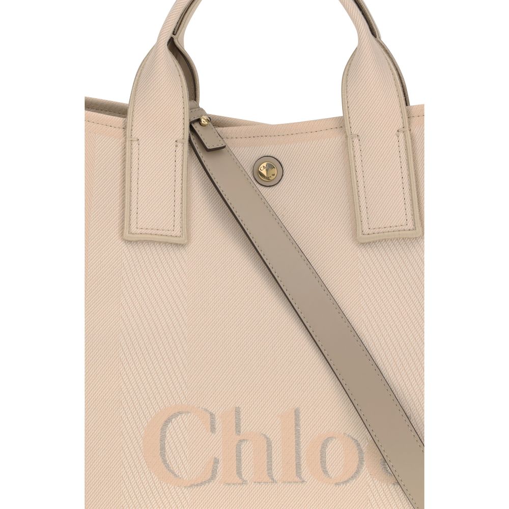 Chloé Top Handle Canvas Tote Bag