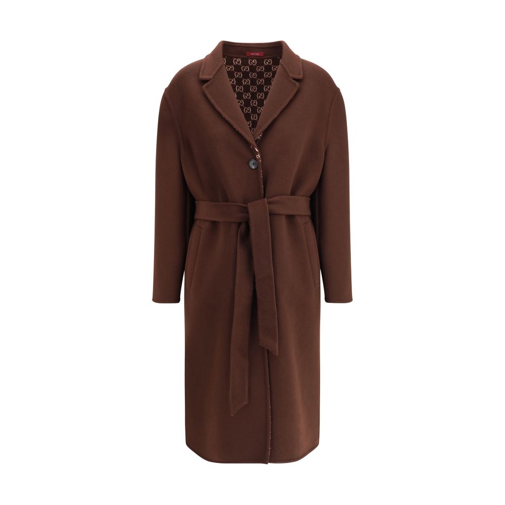 Gucci GG Monogram Silk-Wool reversible Coat