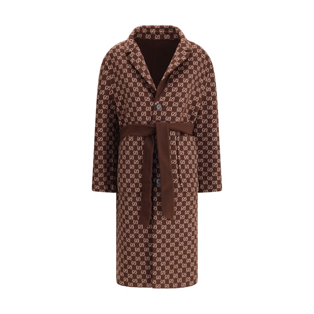 Gucci GG Monogram Silk-Wool reversible Coat