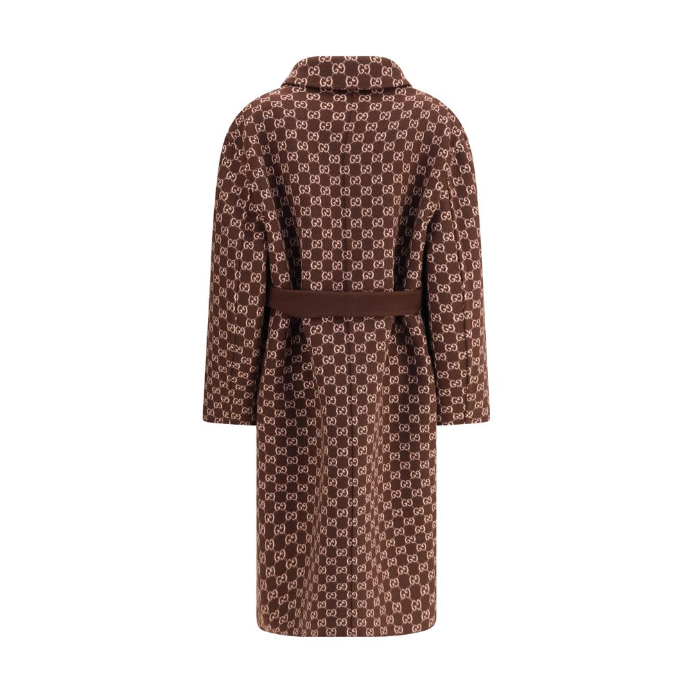 Gucci GG Monogram Silk-Wool reversible Coat