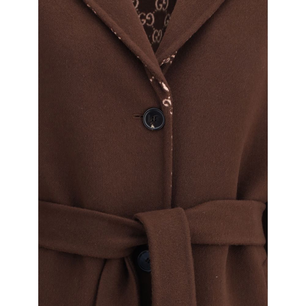 Gucci GG Monogram Silk-Wool reversible Coat
