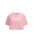 Balmain Logo Cropped Cotton T-Shirt