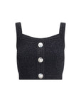 Balmain black Tweed crop Top