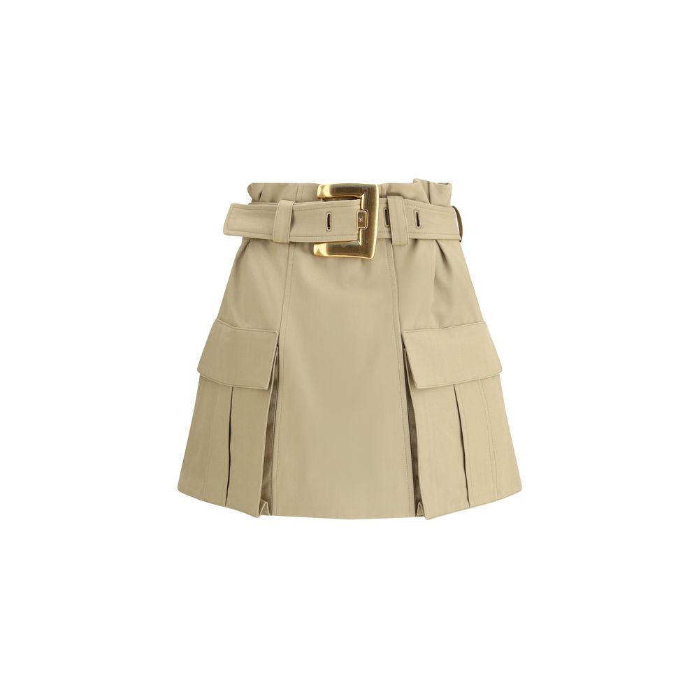 Balmain Cotton Cargo Miniskirt