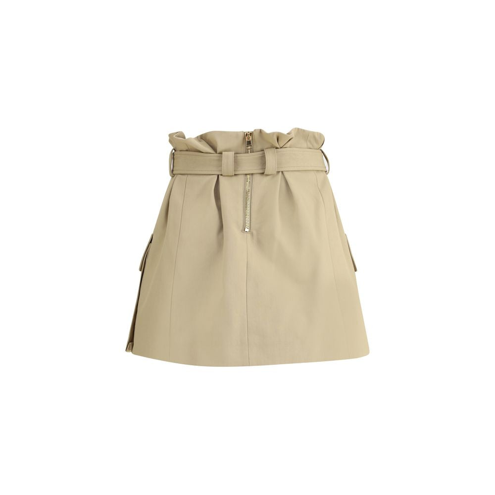 Balmain Cotton Cargo Miniskirt