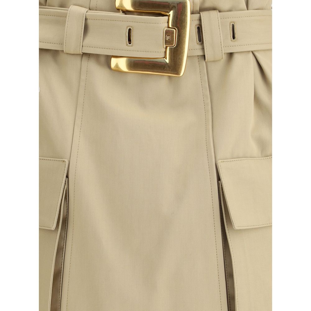 Balmain Cotton Cargo Miniskirt