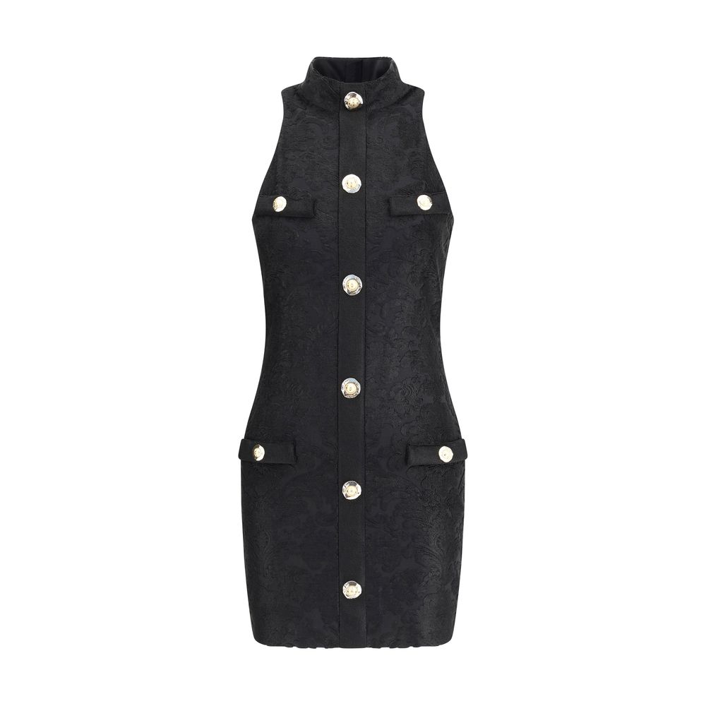Balmain Halter Baroque Mini  Dress