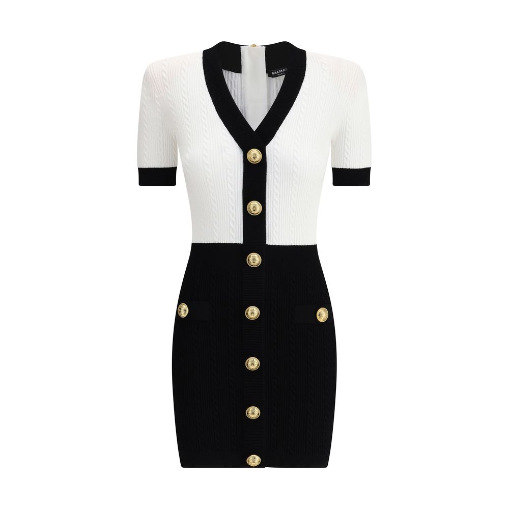 Balmain Bodycon Woven-Knit Mini Dress