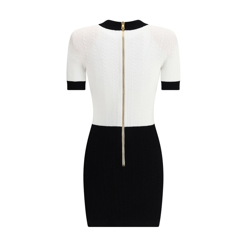 Balmain Bodycon Woven-Knit Mini Dress