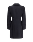 Balmain wool-cashmere longline black double-breasted Coat