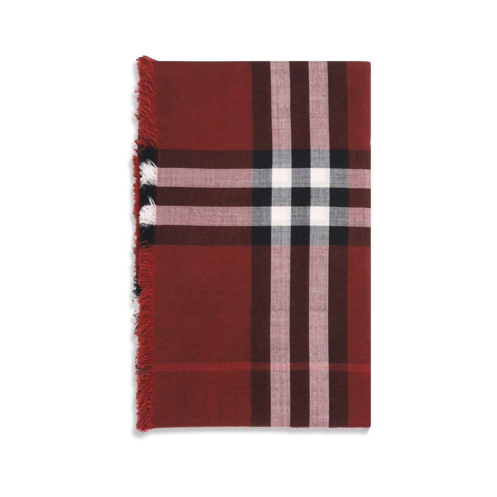 Burberry Checkered Reversible Wool and Silk Scarf