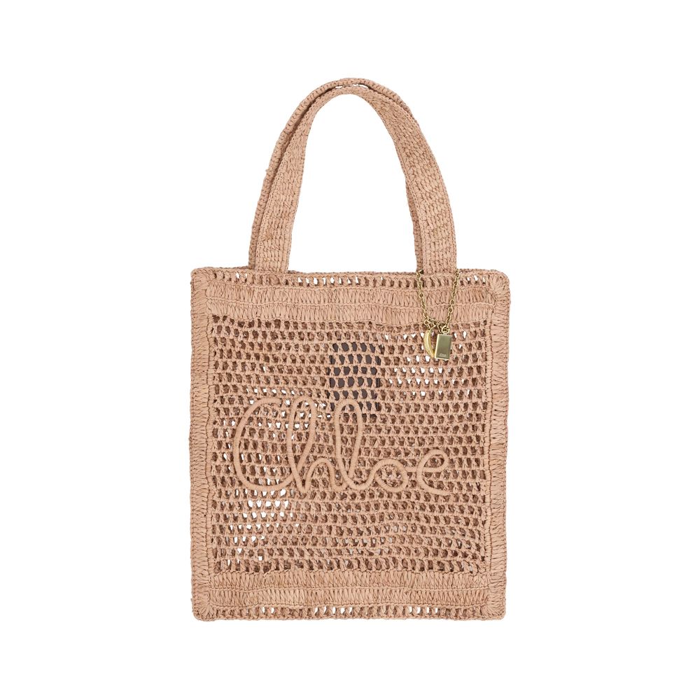 Chloé Summer Banana Raffia Tote Bag