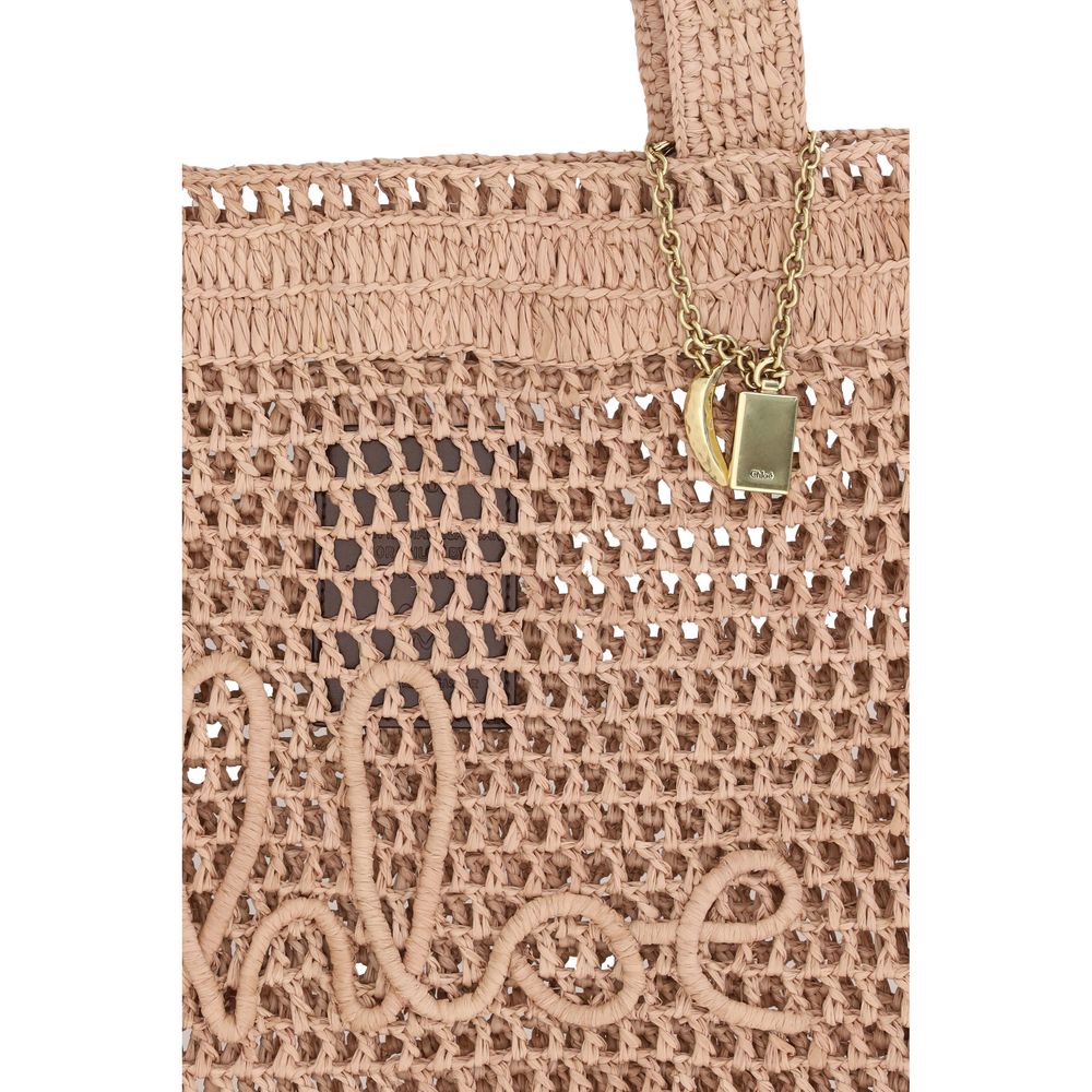 Chloé Summer Banana Raffia Tote Bag