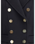 Balmain Black Wool Double-breasted Coat