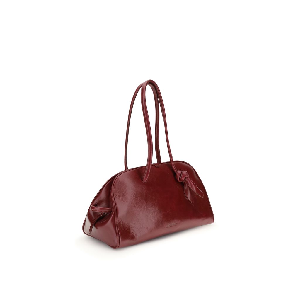 Jacquemus Leather Bowling Bag Ox Blood Red