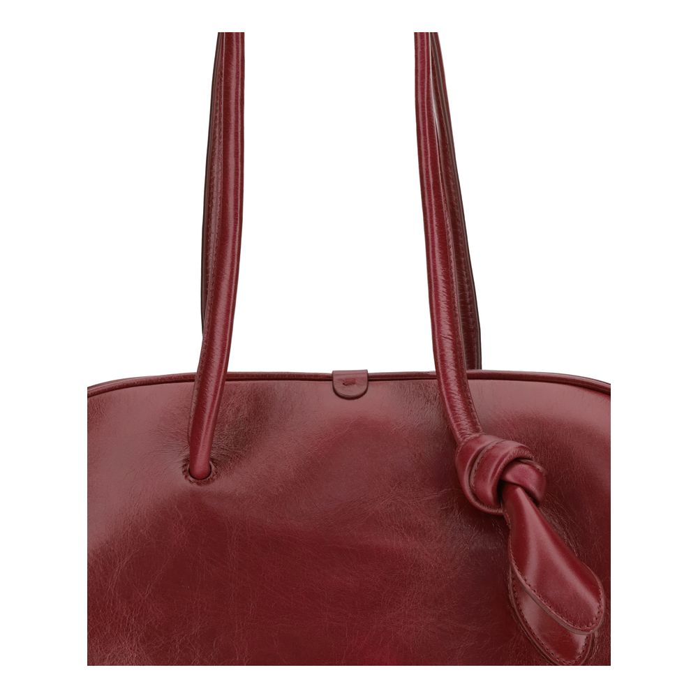 Jacquemus Leather Bowling Bag Ox Blood Red