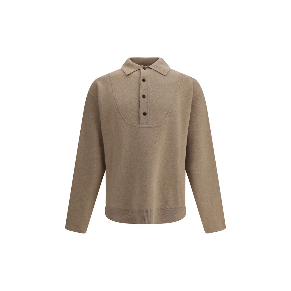 Jacquemus Beige Merino Wool Collar Sweater
